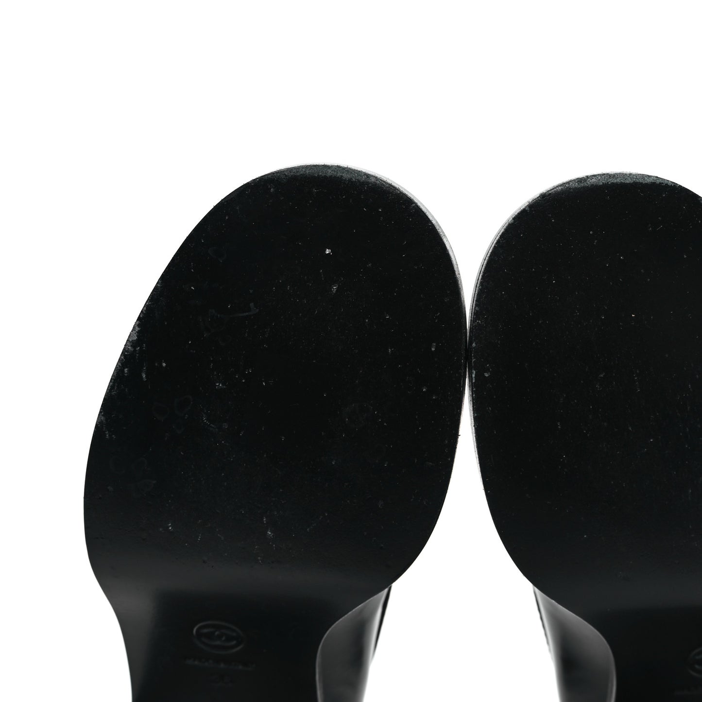 Patent CC Heart Loafers 36 Black