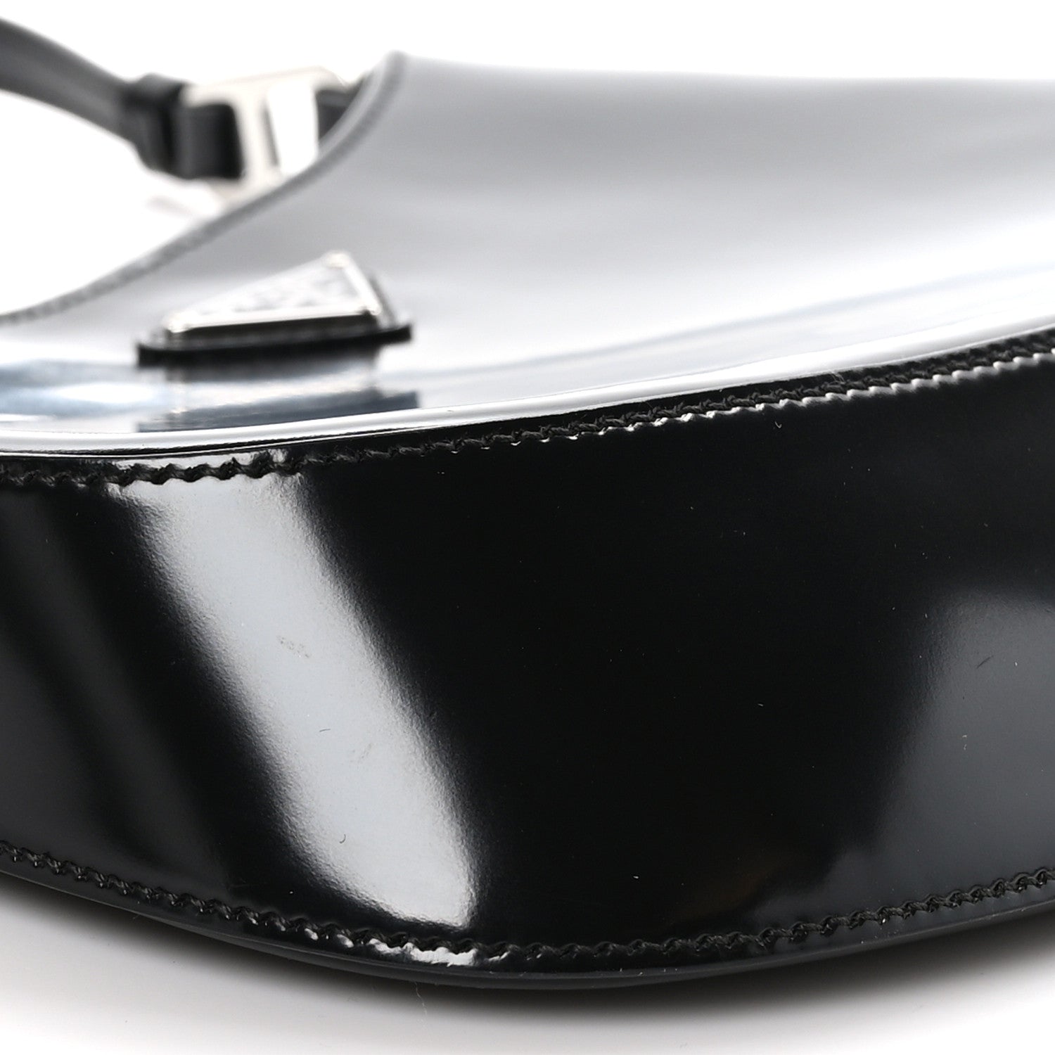 Prada Spazzolato Cleo Shoulder Bag Black 7 of 8