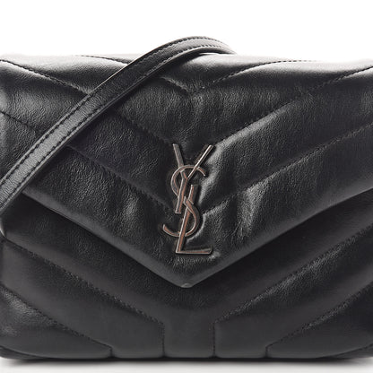 Saint Laurent Calfskin Y Quilted Monogram Toy Loulou Crossbody Bag Black 8 of 8