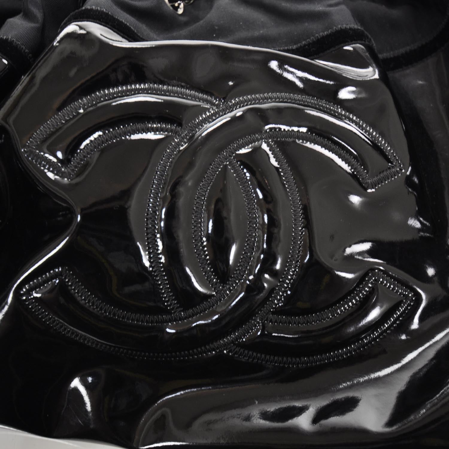 Chanel Vinyl Stretch Spirit Large Cabas Tote Black 8 of 9