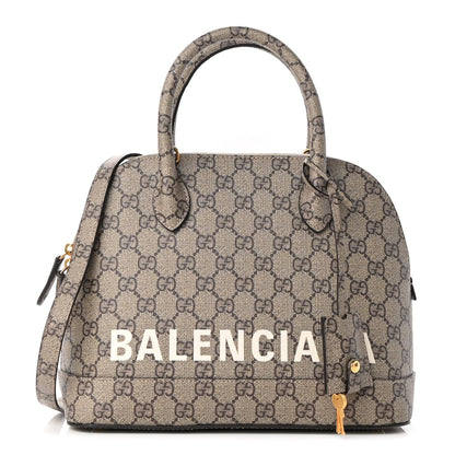 Balenciaga X GUCCI GG Supreme Monogram Small Ville Top Handle Beige Ebony 1 of 8