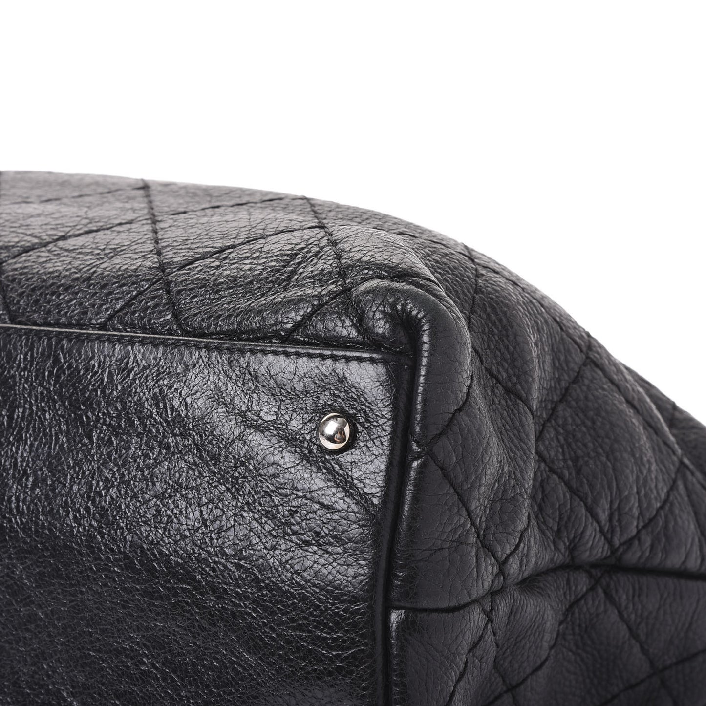 Glazed Calfskin Large On The Road Tote Black