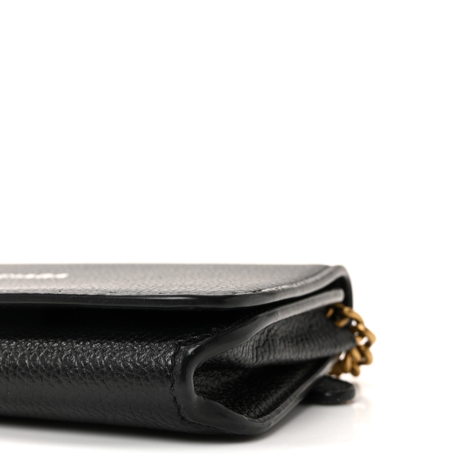 Balenciaga Grained Calfskin Logo Cash Phone Holder Wallet On Chain Black 9 of 10