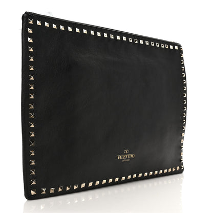 Valentino Garavani Vitello Oversized Rockstud Zip Wristlet Pouch Black 3 of 6