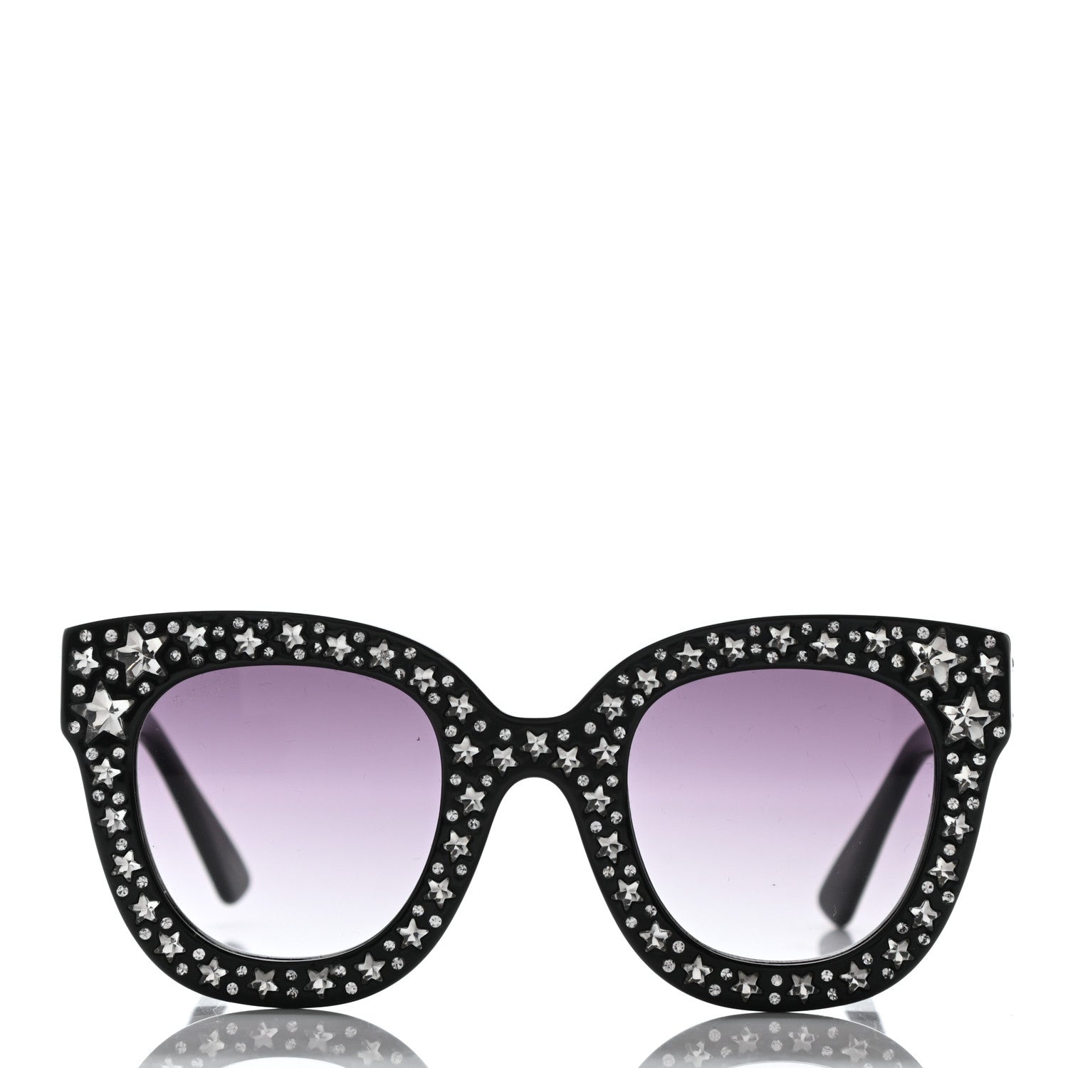 Gucci Acetate Stars Cat Eye Sunglasses GG0116S Black 2 of 7