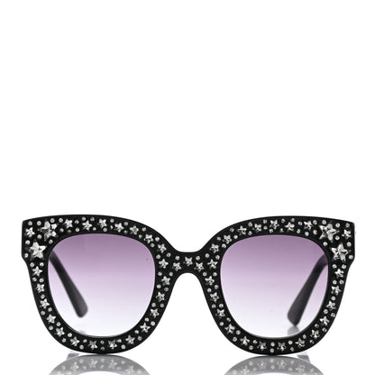 Gucci Acetate Stars Cat Eye Sunglasses GG0116S Black 2 of 7