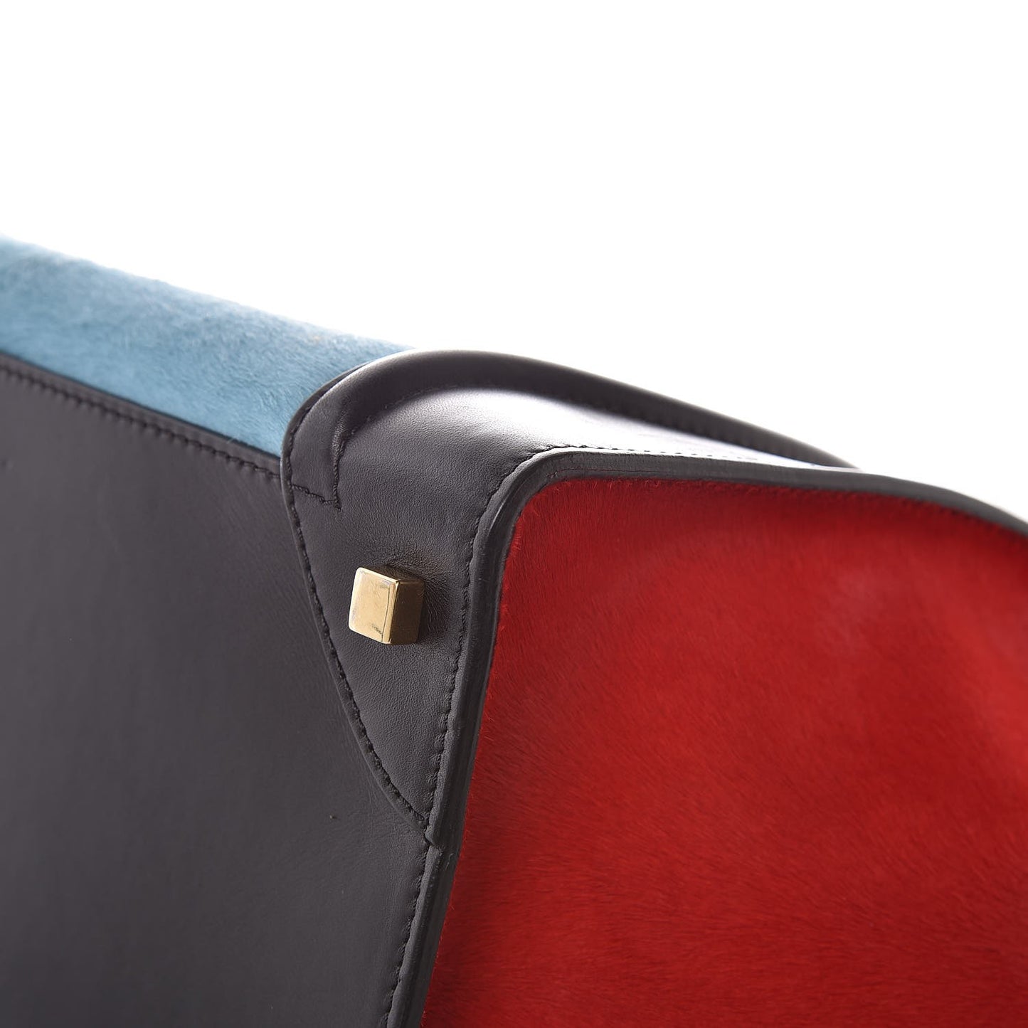Pony Hair Mini Tri-Color Luggage Glacier Red Black