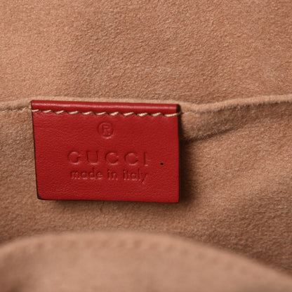 Gucci Calfskin Matelasse GG Marmont Dome Backpack Hibiscus Red 6 of 7