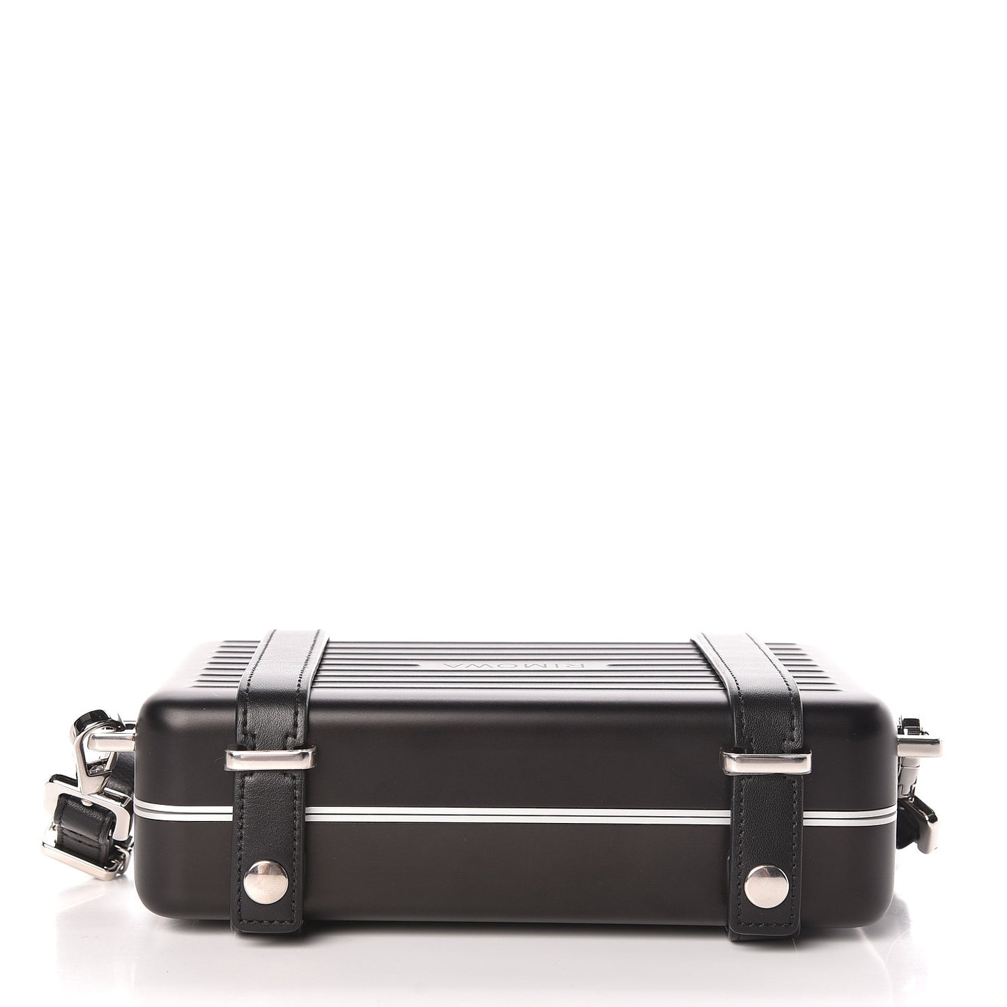 X RIMOWA Aluminum Personal Clutch On Strap Black
