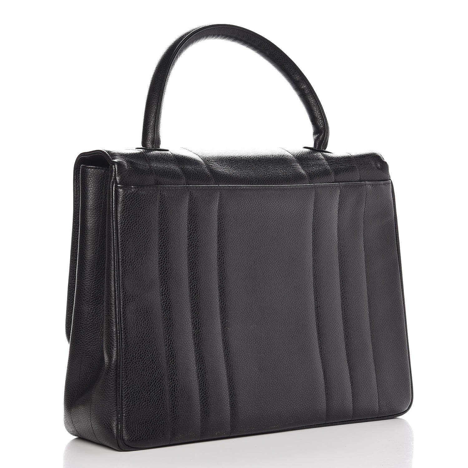 Chanel Caviar Vertical Quilted Kelly Flap Bag Black 3 of 13