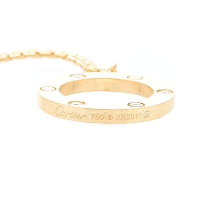 Cartier 18K Yellow Gold 3 Diamonds LOVE Pendant Necklace 6 of 6