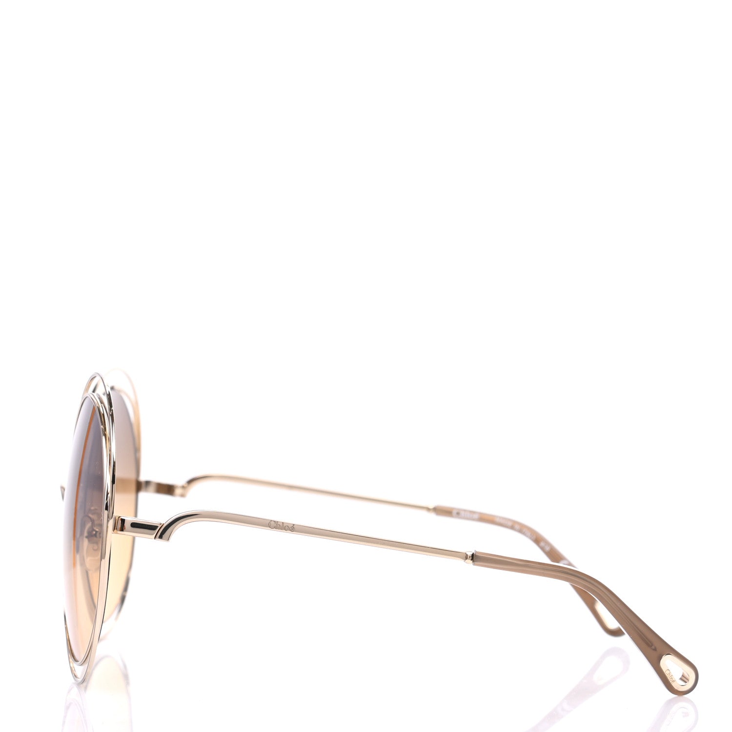 Chloe Metal Carlina Oversized Round Sunglasses CE114SD Gold 3 of 6