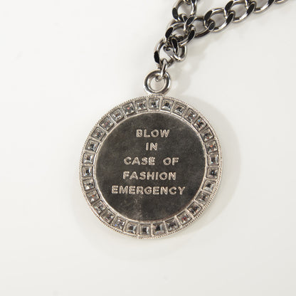 Chanel Crystal CC Whistle Pendant Necklace 4 of 8