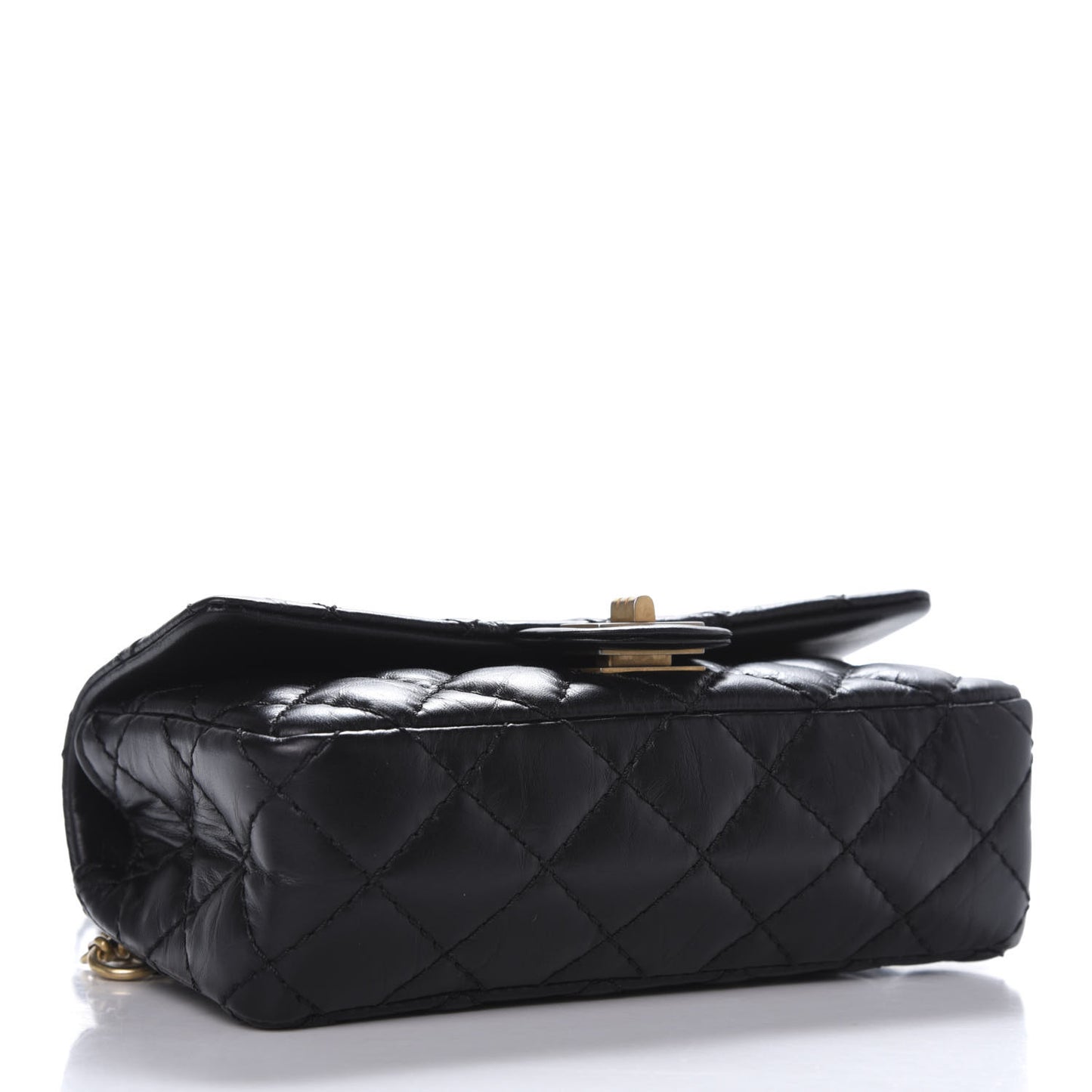 Aged Calfskin Quilted 2.55 Reissue Chain Waist Bag Black