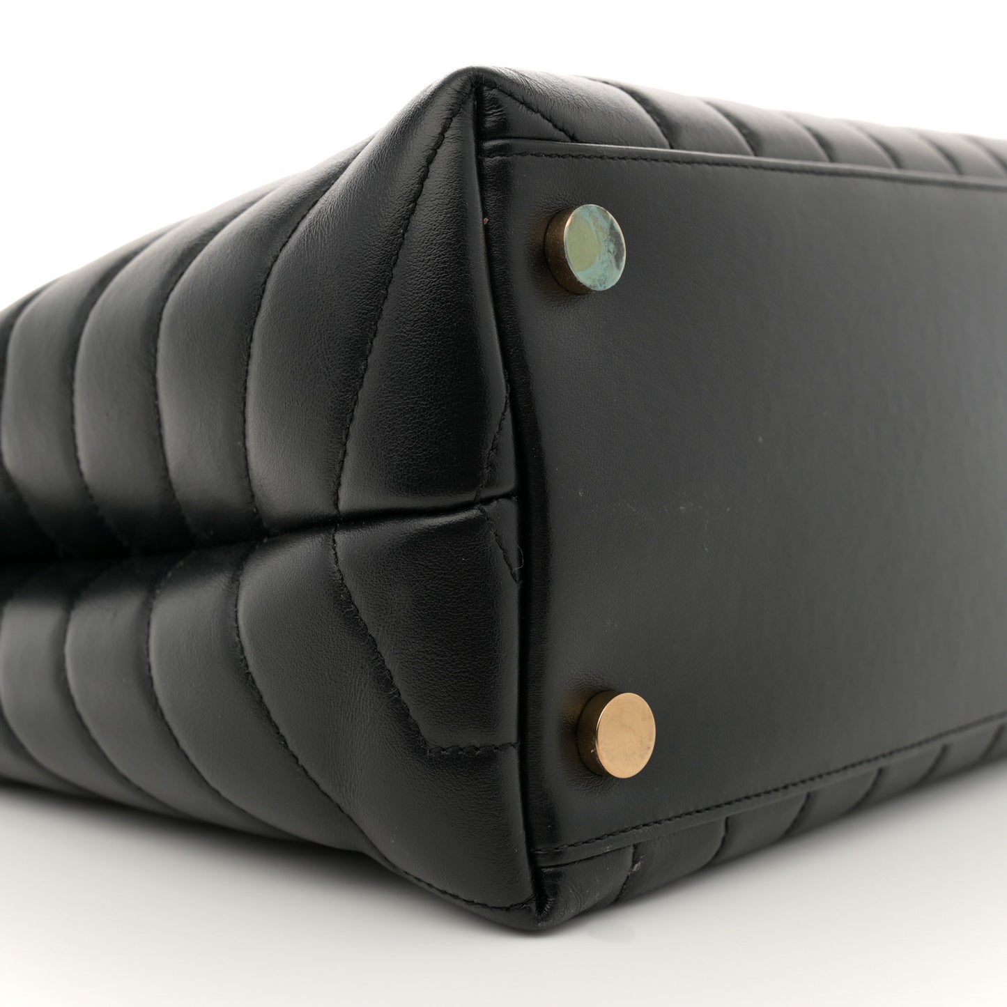Calfskin Y Quilted Monogram Large Loulou Chain Satchel Black