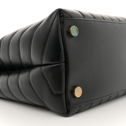 Saint Laurent Calfskin Y Quilted Monogram Large Loulou Chain Satchel Black 9 of 13