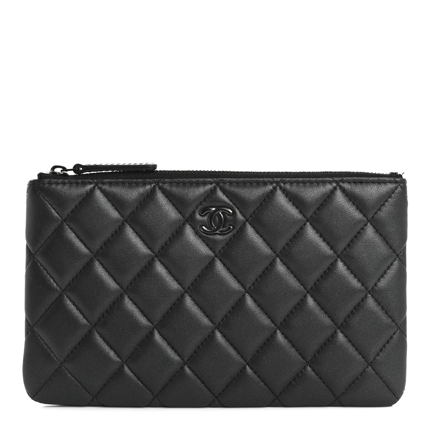 Chanel Pearly Lambskin Quilted Cosmetic Case So Black 1 of 8