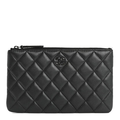 Chanel Pearly Lambskin Quilted Cosmetic Case So Black 1 of 8
