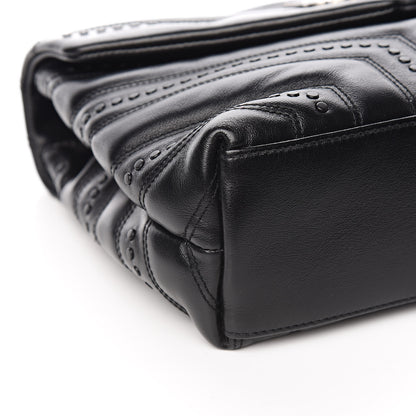 Saint Laurent Calfskin Y Quilted Studded Monogram Small Loulou Chain Satchel Black 7 of 9