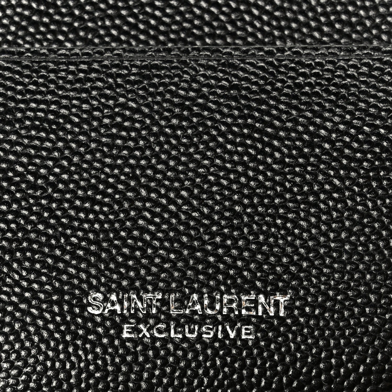 Saint Laurent Grained Calfskin Zip Pouch Tech Card Holder Black 7 of 8