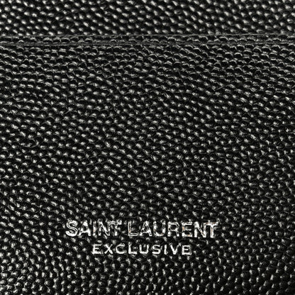 Saint Laurent Grained Calfskin Zip Pouch Tech Card Holder Black 7 of 8