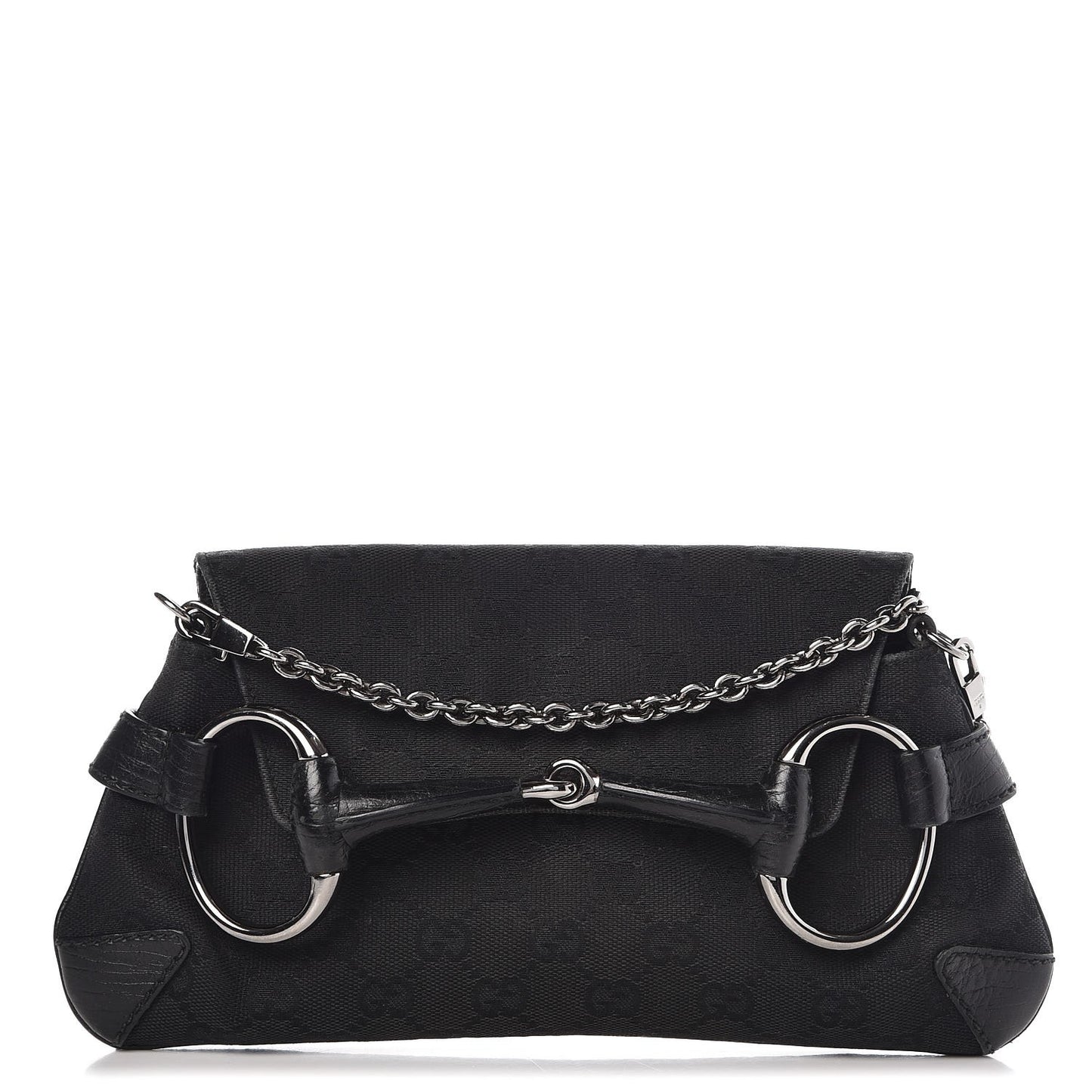 Monogram Horsebit Chain Clutch Black