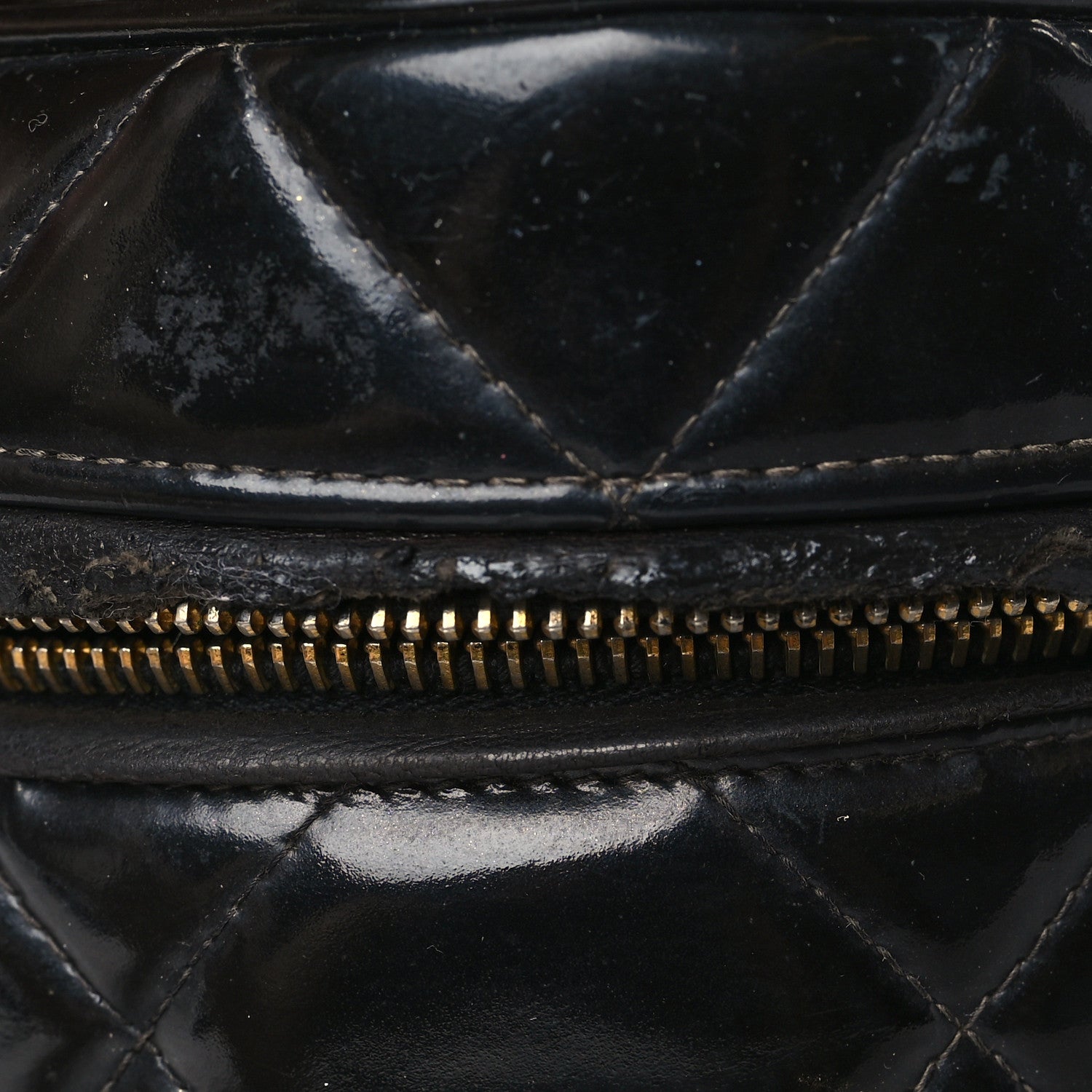 Chanel Patent Quilted Vanity Cosmetic Case Black 10 of 14