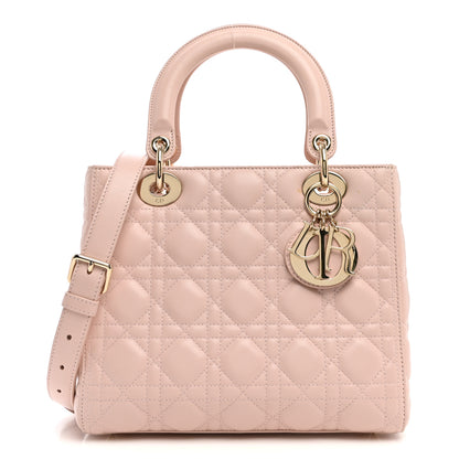 Christian Dior Lambskin Cannage Medium Lady Dior Light Pink 1 of 10