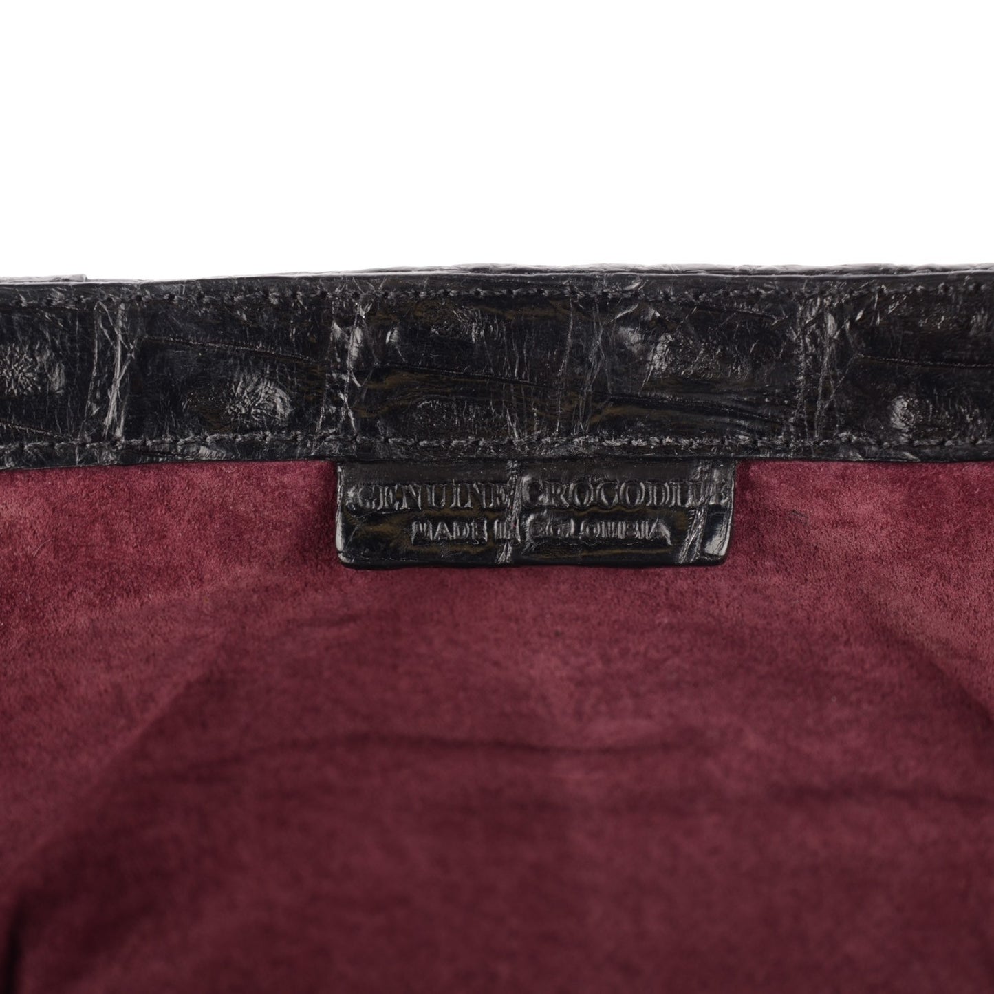 Crocodile Frame Clutch Black