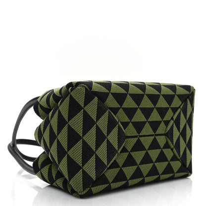 Prada Jacquard Triangolo Symbole Embroidered Small Shoulder Bag Black Edera 4 of 9