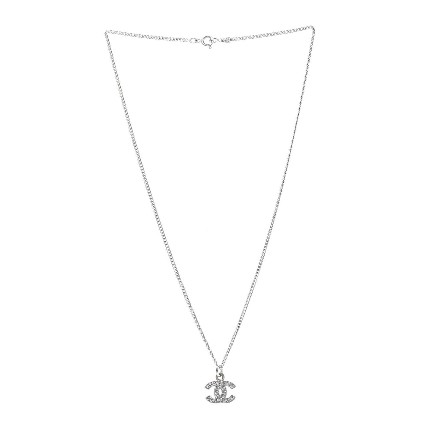 Crystal CC Necklace Silver