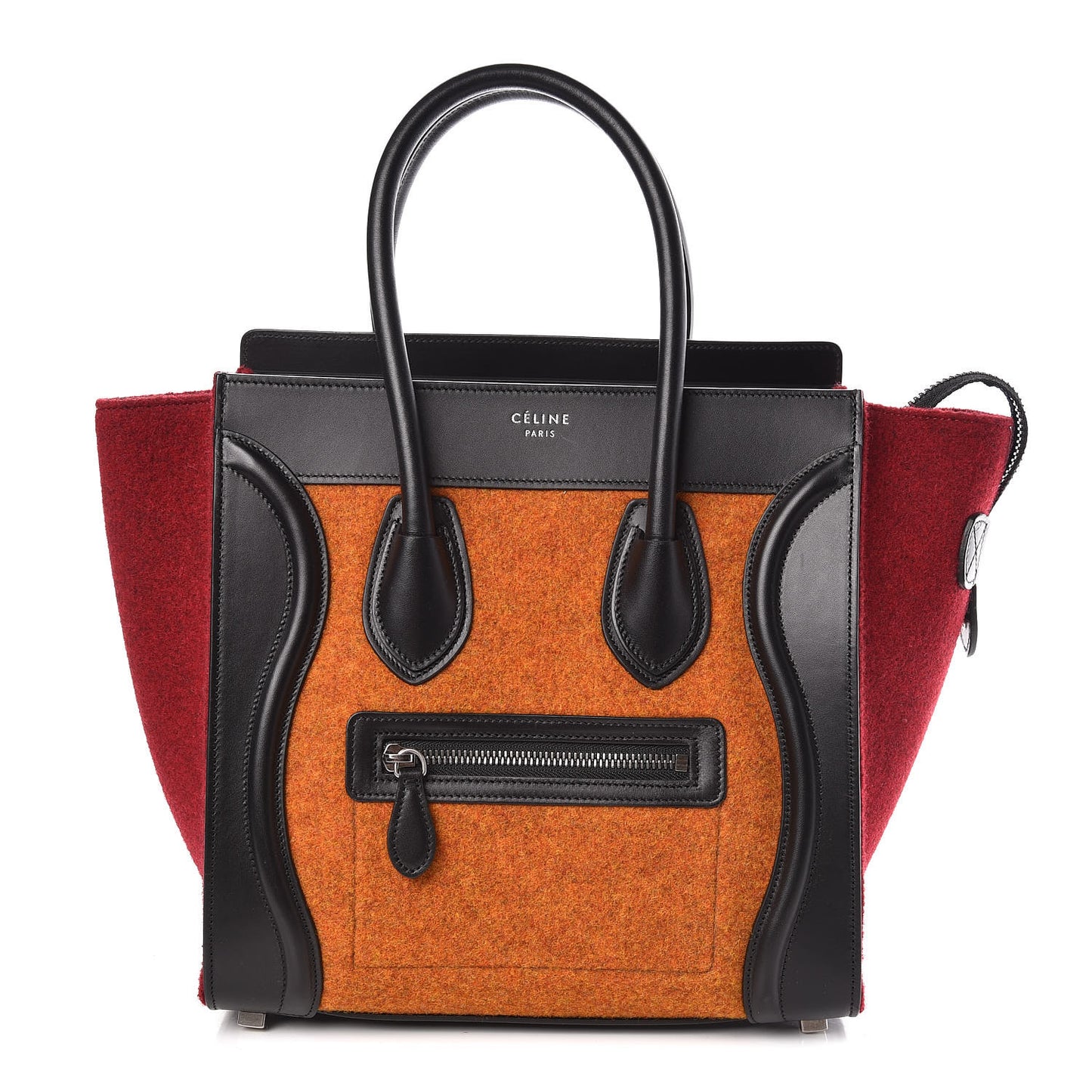 Felt Smooth Calfskin Micro Tri-Color Luggage Orange