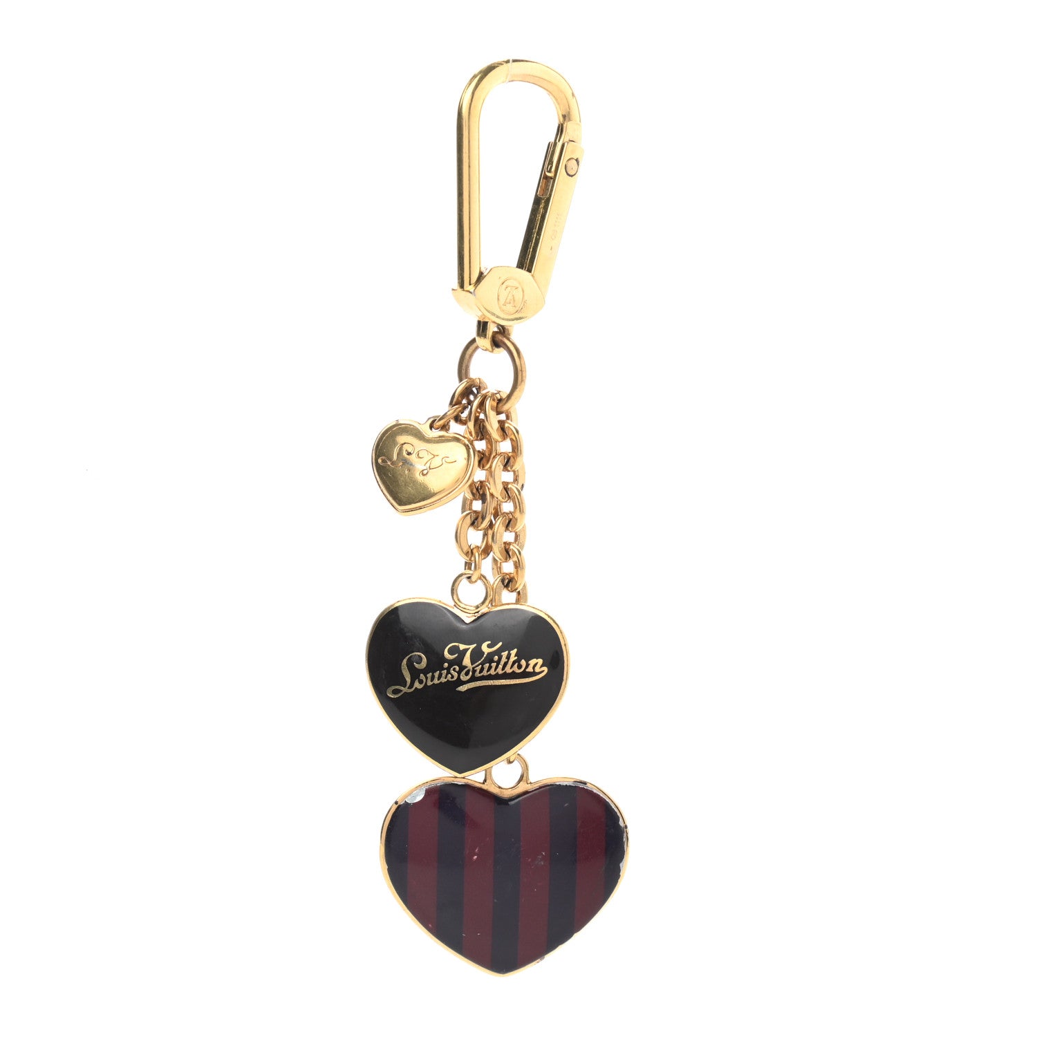 Louis Vuitton Rayures Coeur Bag Charm Key Holder Amarante 1 of 4