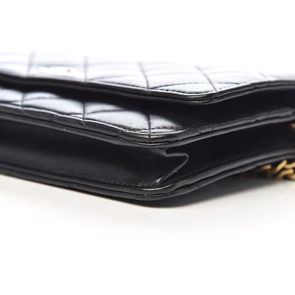 Chanel Lambskin Quilted Wallet On Chain WOC Black 10 of 12