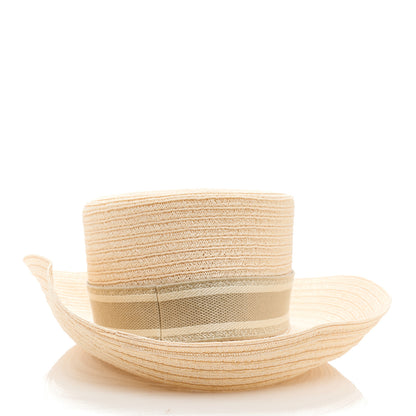 Christian Dior Straw Lage Dioresort Brim Hat 57 Beige 3 of 6