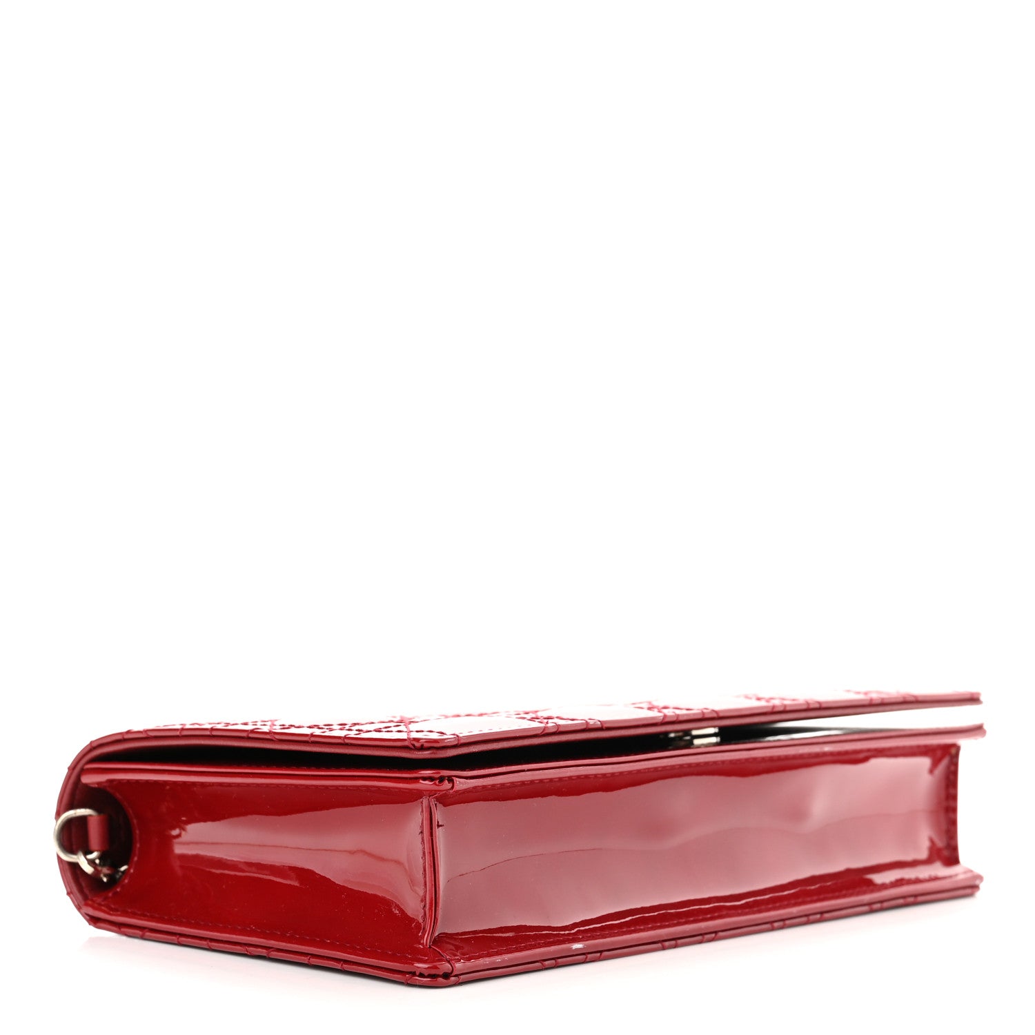 Christian Dior Patent Cannage Lady Dior Clutch Rouge Ceris 5 of 13