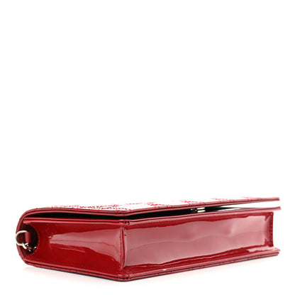 Christian Dior Patent Cannage Lady Dior Clutch Rouge Ceris 5 of 13