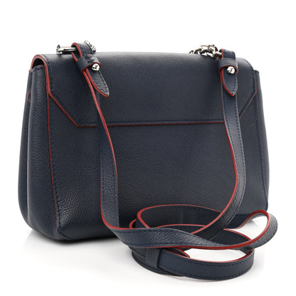 Louis Vuitton Calfskin Lockme II Chain Bag BB Marine Rouge 3 of 9
