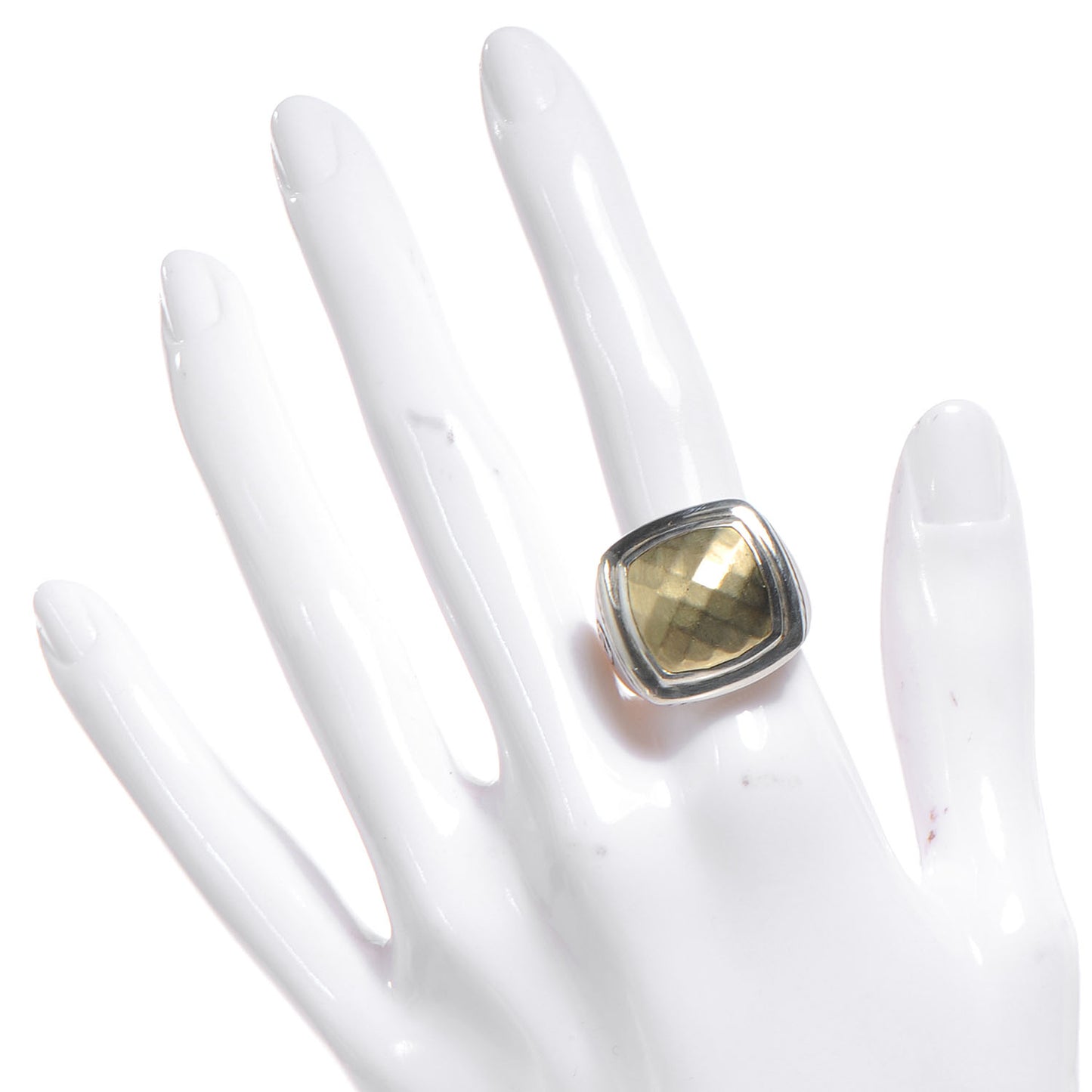 Sterling Silver 18K Yellow Gold Dome Albion Statement Ring 57 8