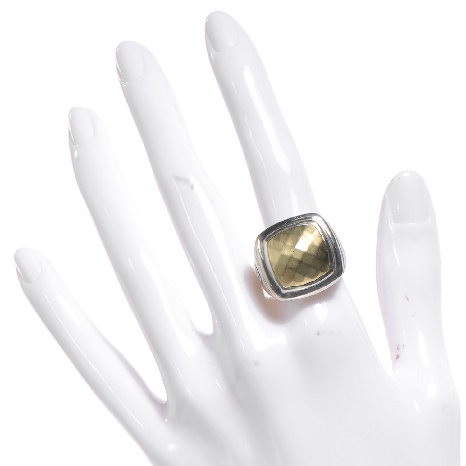 David Yurman Sterling Silver 18K Yellow Gold Dome Albion Statement Ring 57 8 2 of 5