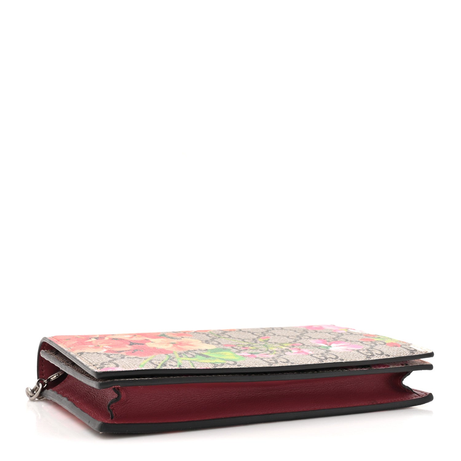 Gucci GG Supreme Monogram Blooms Chain Wallet Beige Multicolor Dry Rose 4 of 15