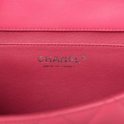 Chanel Patent Quilted Clutch With Chain Flap Fuchsia 8 of 10