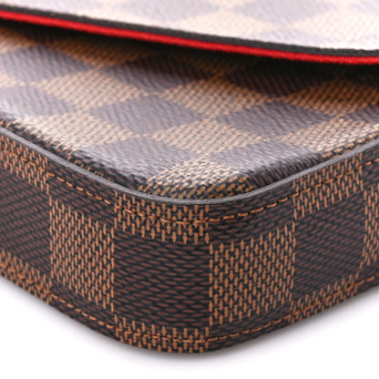 Louis Vuitton Damier Ebene Pochette Felicie Chain Wallet 15 of 15