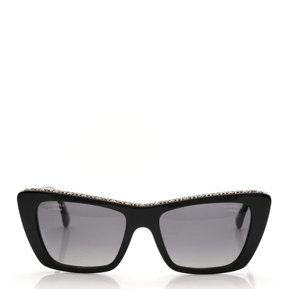 Chanel Acetate Polarized Butterfly Sunglasses 5540 Black 2 of 9