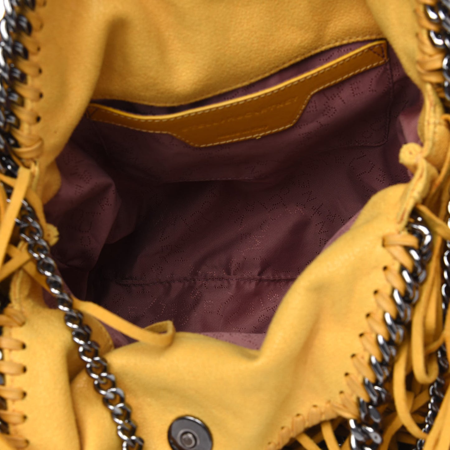 Shaggy Deer Fringe Mini Falabella Tote Yellow