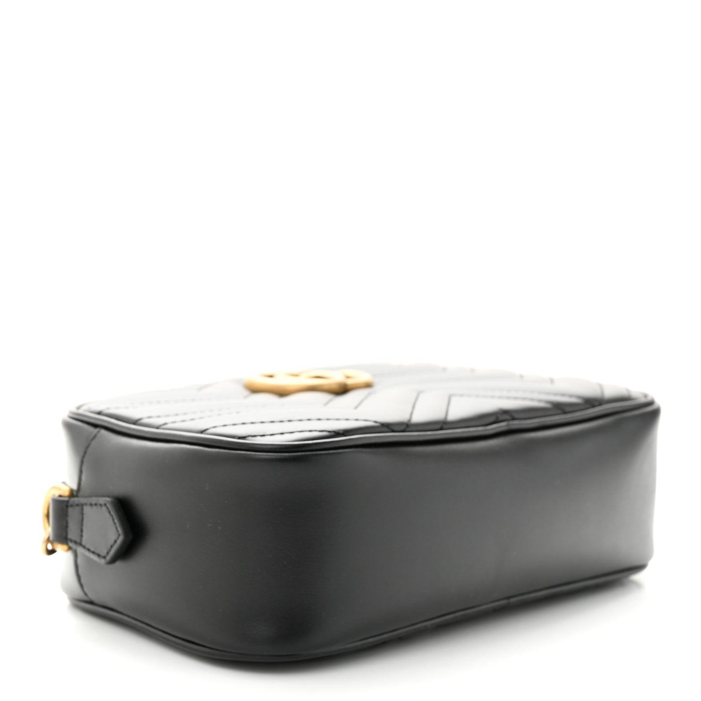 Calfskin Matelasse Small GG Marmont Chain Shoulder Bag Black