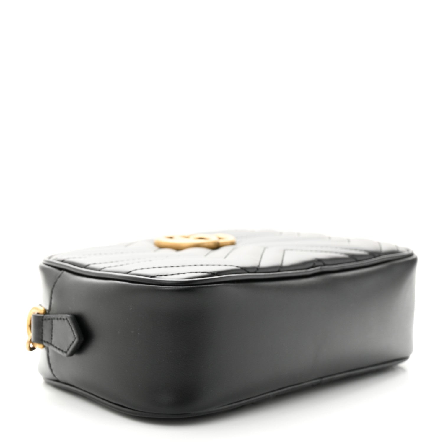 Gucci Calfskin Matelasse Small GG Marmont Chain Shoulder Bag Black 4 of 11