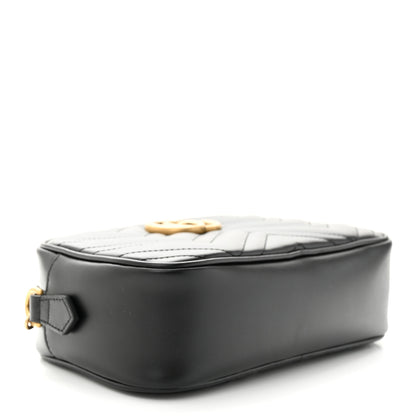 Gucci Calfskin Matelasse Small GG Marmont Chain Shoulder Bag Black 4 of 11