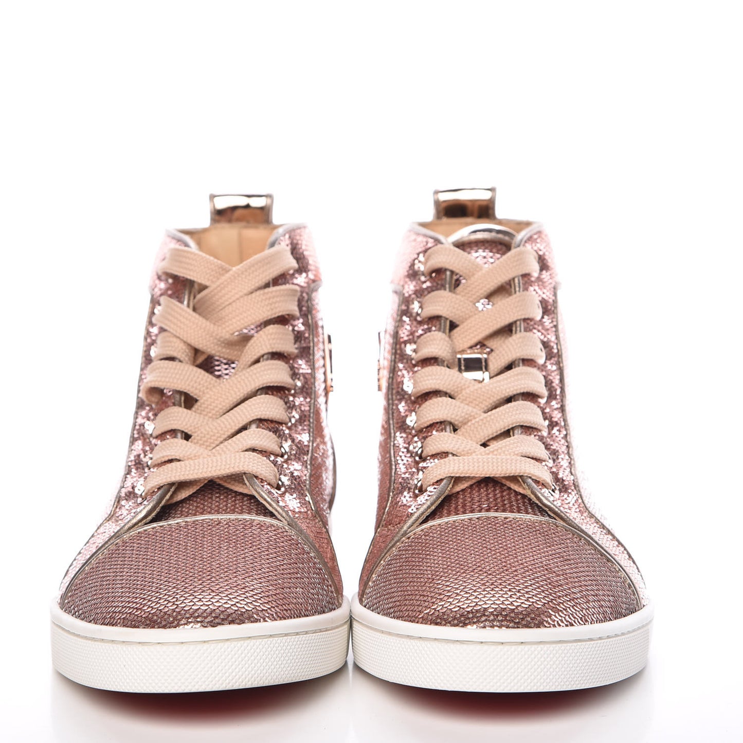 Metallic Sequin Bip Bip Orlato Flat Sneakers 37 Nude