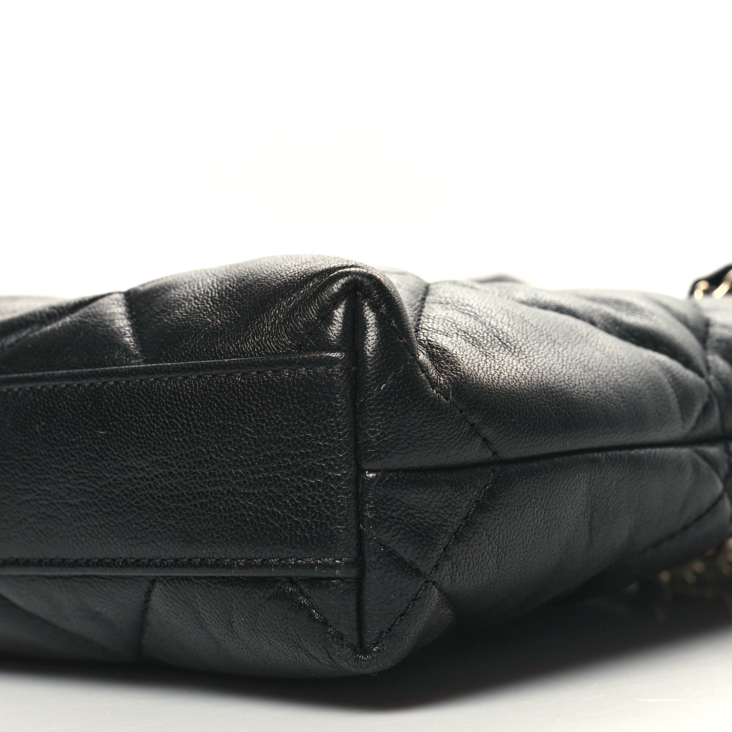 Chanel Lambskin Quilted Small Drawstring Shopping Bag Black 10 of 10